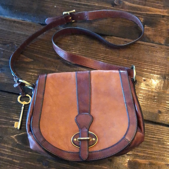Fossil Handbags - Fossil !!! Brown Leather Cross Body Bag
